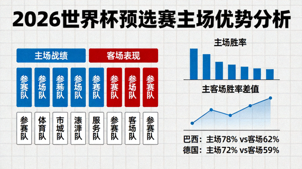 2026世界杯预选赛主场优势分析：各队主场战绩与客场表现对比，展示主场胜率数据图表