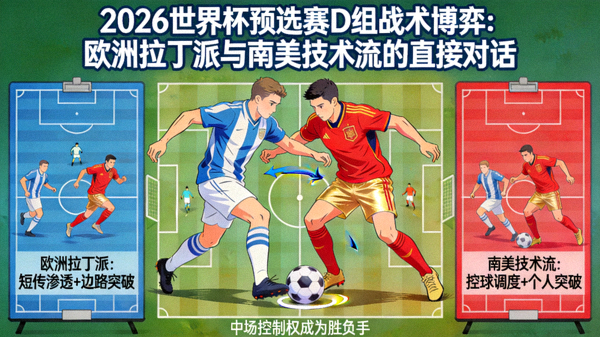 2026世界杯预选赛D组战术博弈：欧洲拉丁派与南美技术流的直接对话，中场控制权成为胜负手