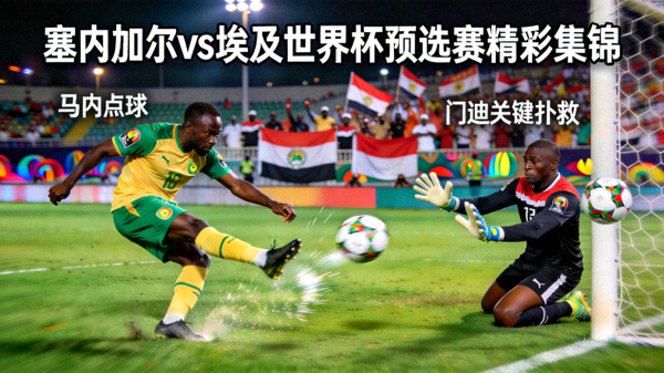 塞内加尔对阵埃及世界杯预选赛精彩集锦：马内点球、门迪关键扑救配图